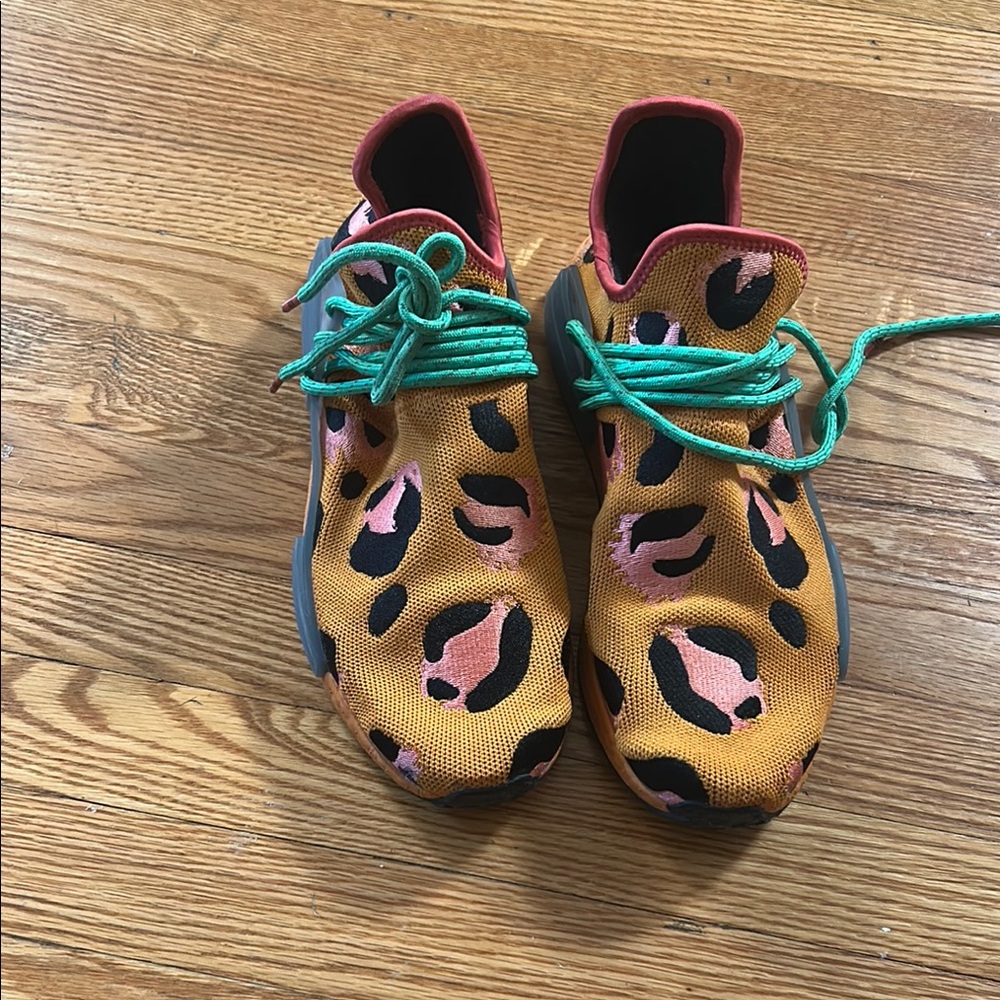 adidas Leopard Print Sneakers with Teal Laces